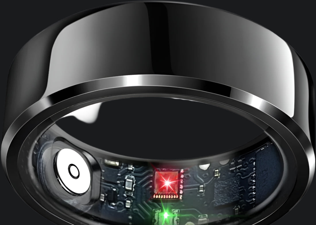 Smart Ring Health Tracker, Sleep Tracker Ring with Heart Rate, Waterproof Fitness Ring for Activity Monitoring/Steps/Distance/Calories, Air Gestures, up to 7-Day Battery, for Ios Android (Black,#10)
